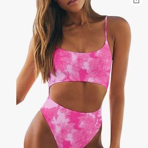 Tie dye one piece bathing suit